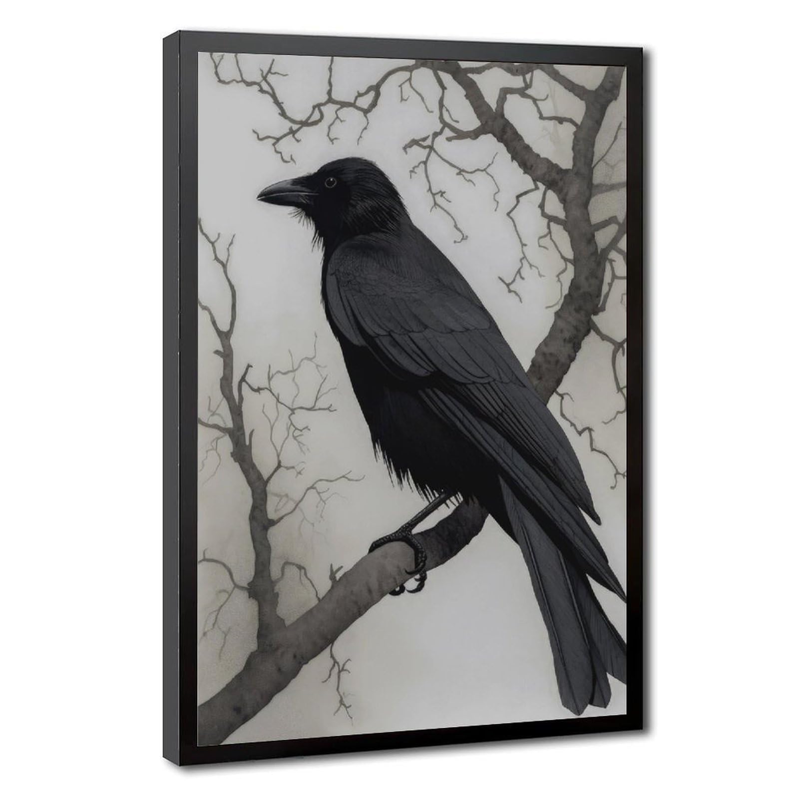 Bareronor Moody Raven Canvas Poster Bedroom Decor Landscape Office Room Decor Gift 24" L X 36" W