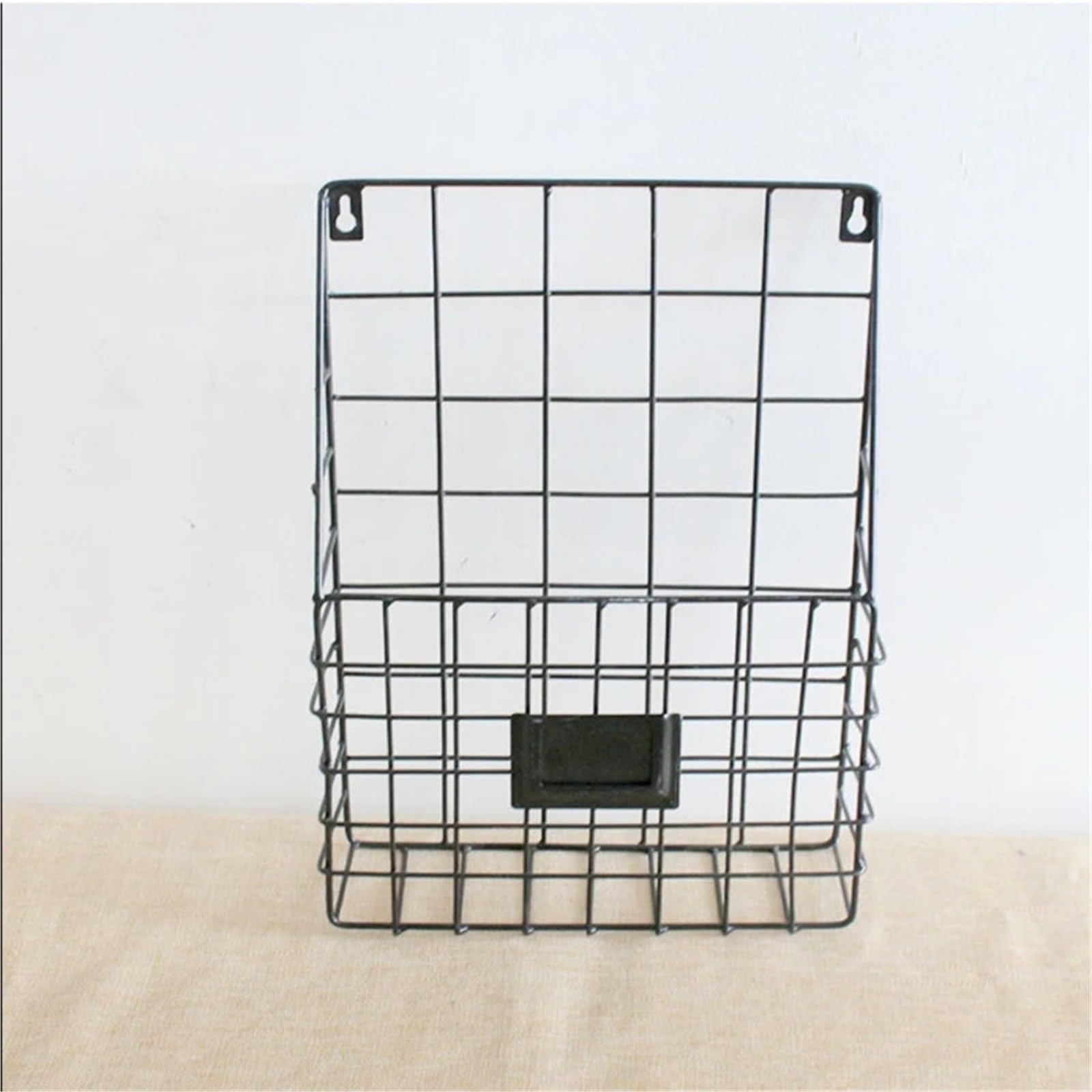 Organizzatore di posta Cestello in filo metallico Portariviste montato a parete Ripiano portadocumenti sospeso Per Casa(Black)