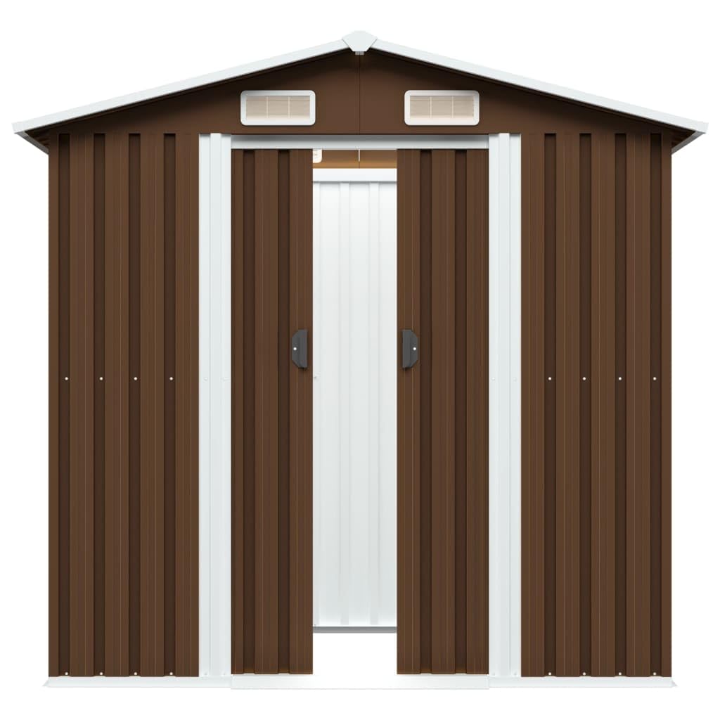 Caseta de Almacenamiento jardín Acero marrón 204x132x186 cm