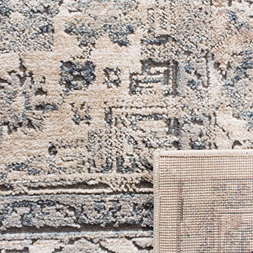 Martha Stewart Collection By Safavieh 2'2" X 8' Ivory/Blue Msr868A Jackson Non-Shedding Runner Rug #TOP5