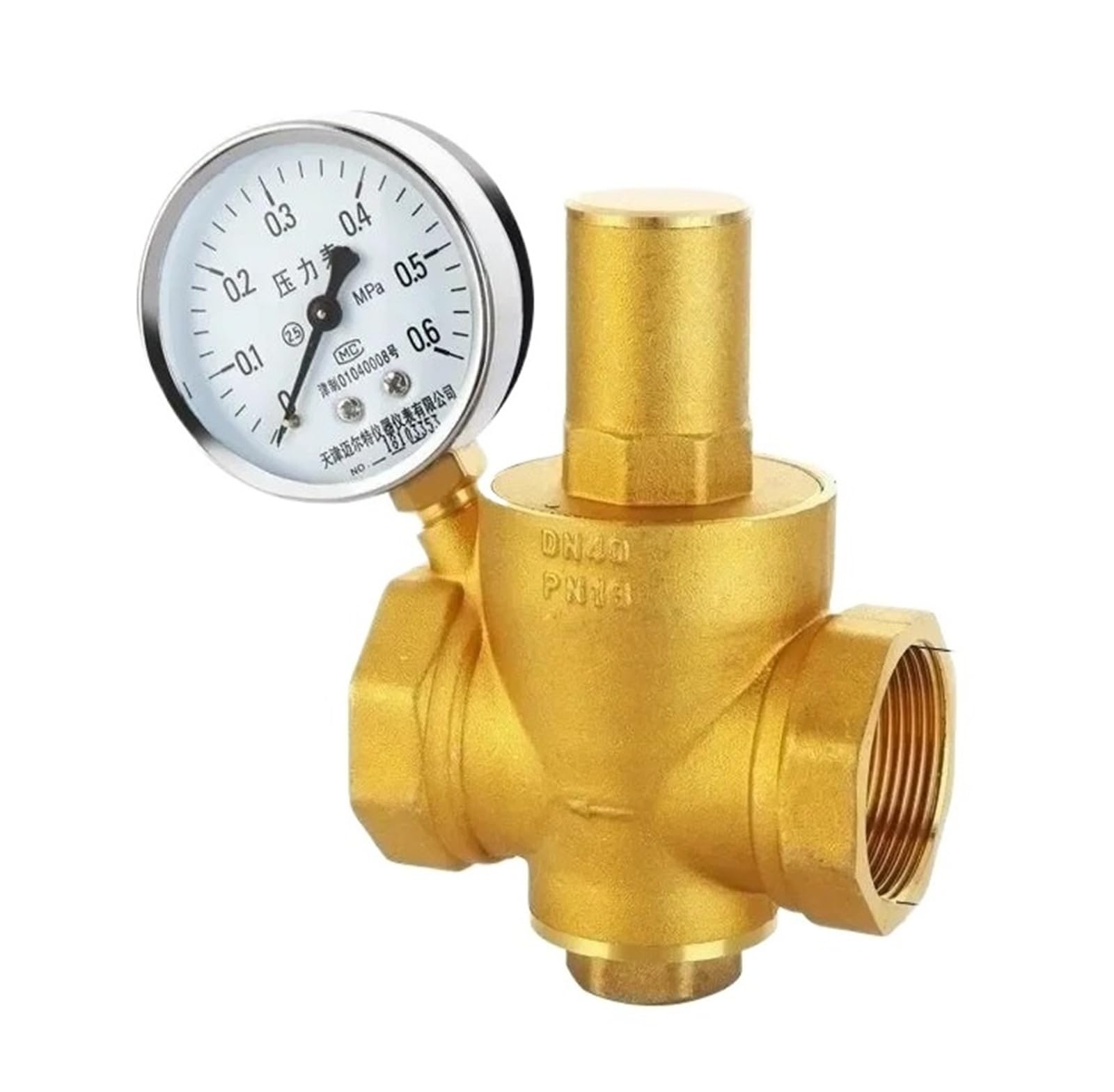 Amokd Dn15 1/2" 3/4" 1" 2" Brass Water Pressure Reducing Maintaining Valve /Dn20/Dn25/Dn32 Regulator Adjustable Relief Valve Gauge