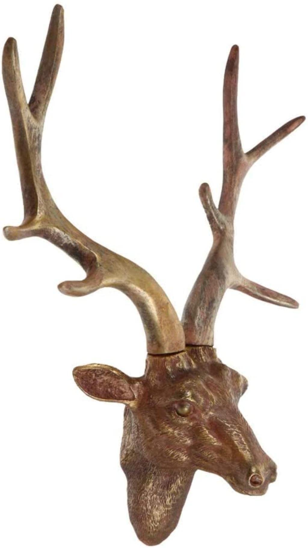 Decorazione da Parete Scultura da Parete, Scultura da Parete Decorazione da Parete Testa di Animale, Decorazione da Parete Testa di Cervo Animale in Rame Antico Geometrico