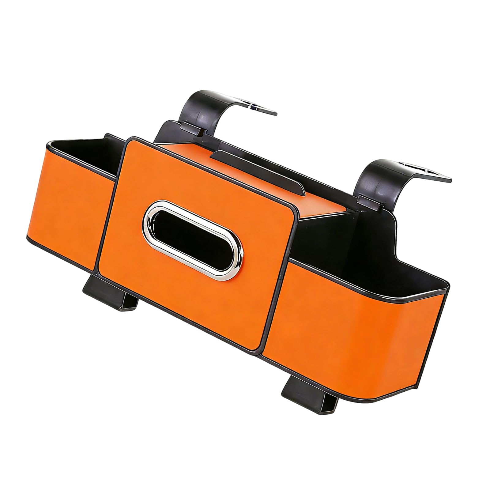 Jazuaiao Universally Vehicle Rear Organizers Box with Tissue Trash Bin and Builtin Cupholders for Phones Snacks Drinks Car Organizers and Storage Back Seat