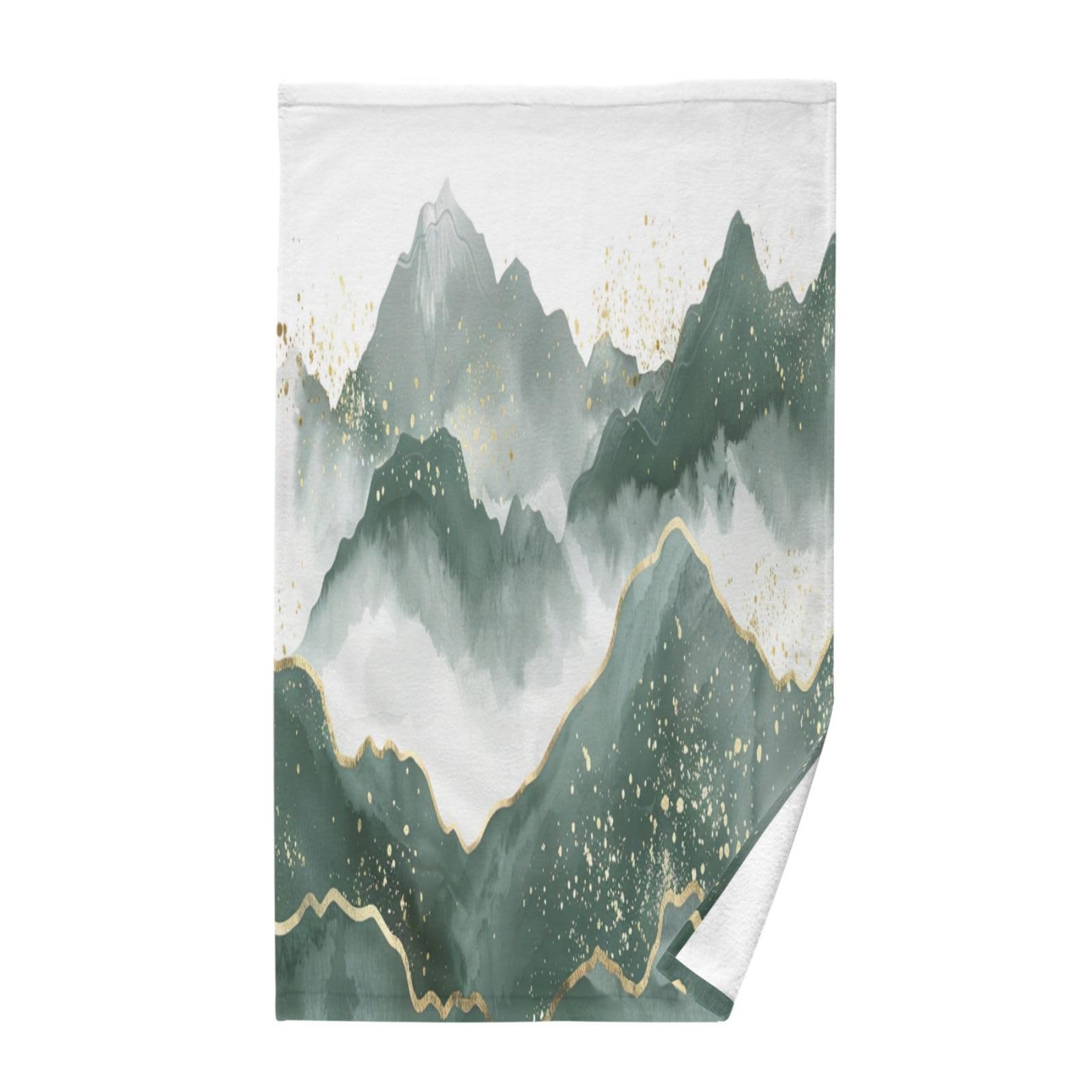 GUIJI Green Mountain Cotton Hand Towels, Skin-Friendly Bathroom Decorative Hand Towels, Hand Towels for Gym Spa Face