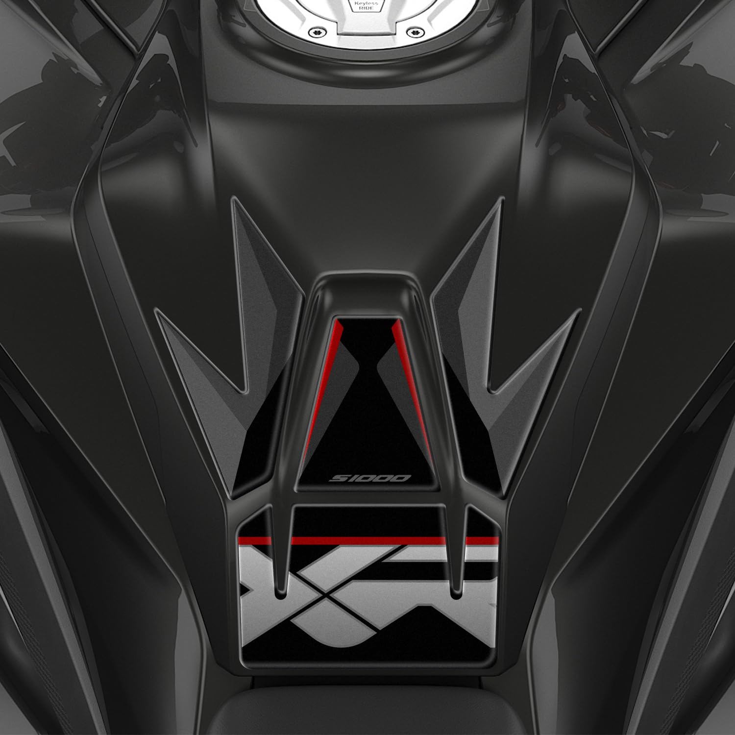 Az Graphishop Protector de depósito de resina en 3D compatible con BMW S 1000 XR 2024 Protección contra golpes y arañazos Accesorios para motos Made in Italy GP-1063 (Black Storm)