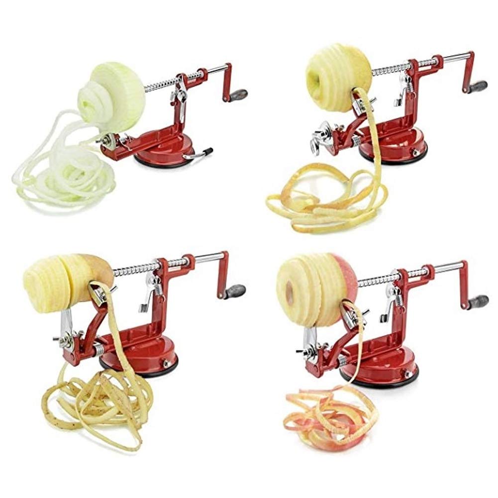 Jabłka Peeler Corer, Wielofunkcyjny Podręcznik Ze Stali Nierdzewnej Jabłka Peeler Ziemniaki Owoce Warzywa Corer Artykuły Kuchenne Czerwony
