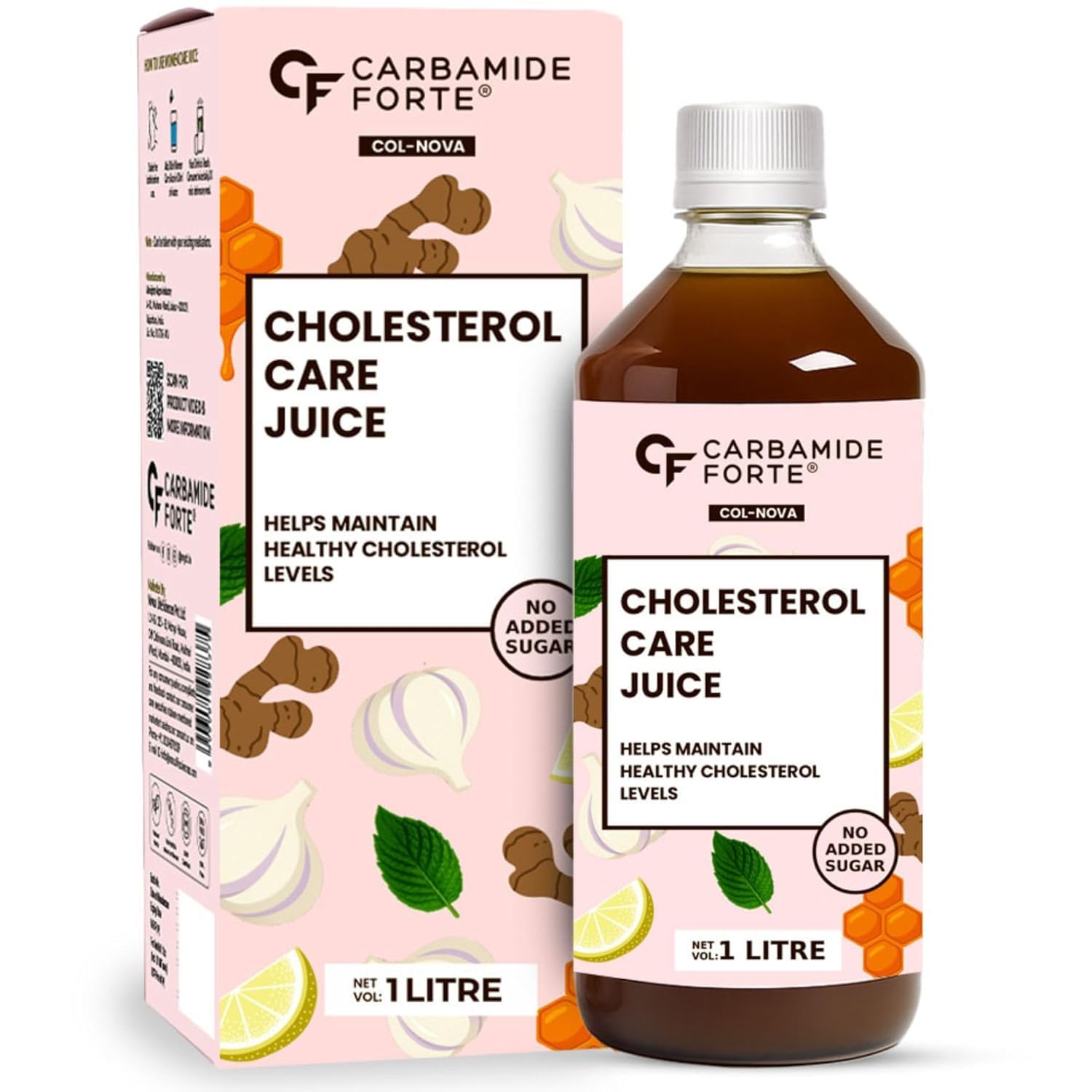 Carbamide Forte Ayurvedic Cholesterol Care Juice - 1L | Cholestrol Juices Contains Honey With Apple Cider Ginger Garlic, Helps In Digestion | Sugar free Cholesterol Care Juice 1000 ml-image-29