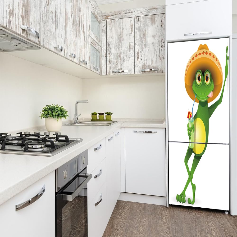 Stickers autocollants pour frigo, autocollant de réfrigérateur couvrant entièrement la porte du réfrigérateur, autocollants muraux en peau pour décalcomanie de cuisine, citron jaune frais