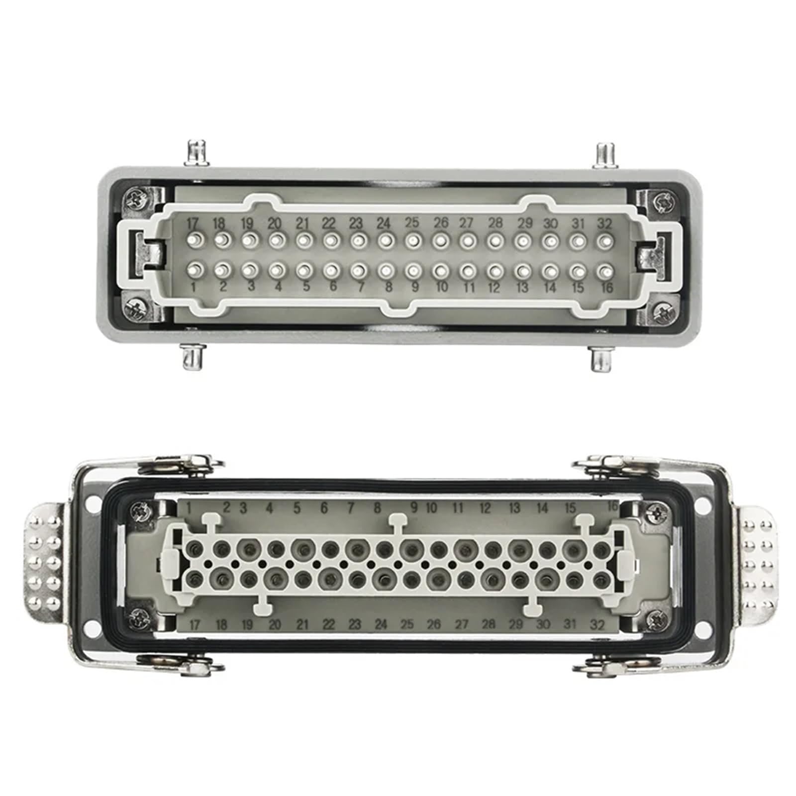 Conector Industrial Rectangular de cableado de Tornillo de una Sola Fila con núcleo HDC-HE-032 de 16 A(Dark Grey)