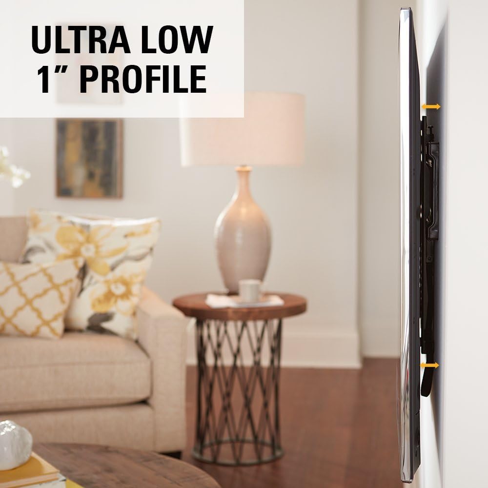 SANUS TV Wall Mount - Universal Low Profile Fixed TV Mount Bracket for 40" - 80" Flat Screen TVs - Features Slim 1” Profile, 3 Step Easy Install - UL Certified- Hardware Included - OLL15-B1