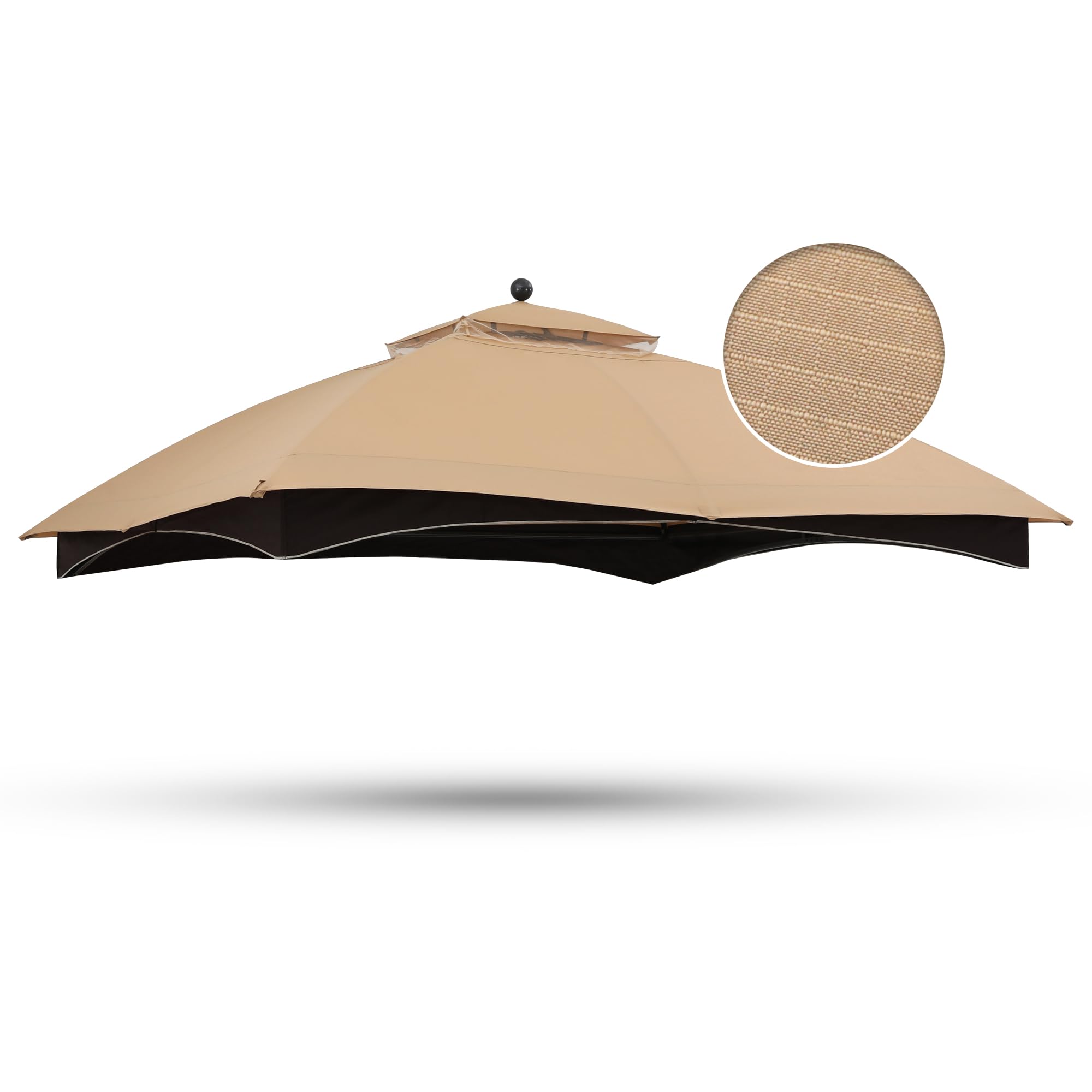 abccanopy replacement canopy top for lowe's allen roth 10x12 gazebo #gf-12s004b-1, riplock 350 (beige)