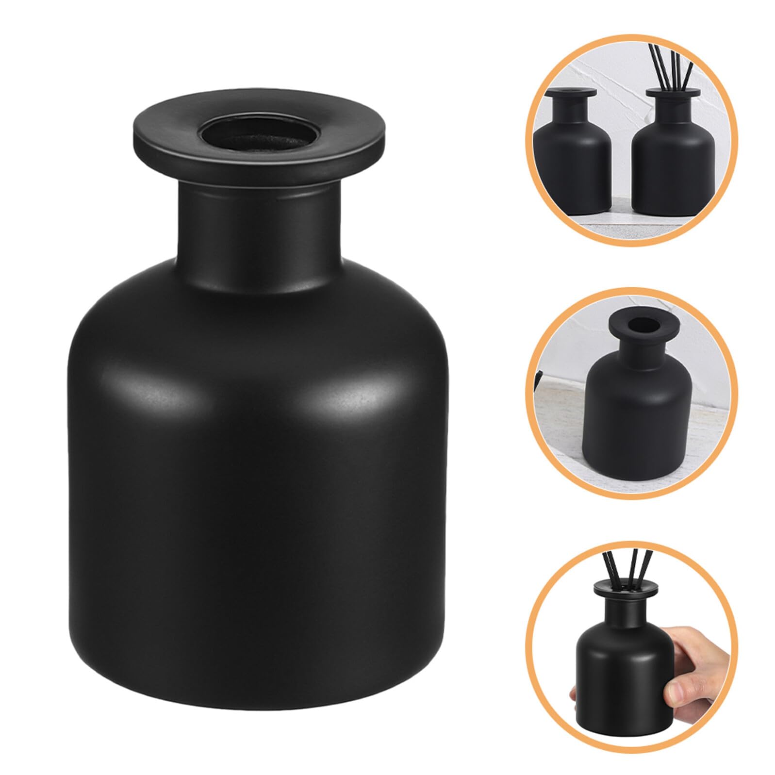 ULTECHNOVO Lot de 4 Flacons Diffuseurs en Verre Noir Mat 150 ML Réservoirs Vides Rechargeables pour Bâtonnets de Parfum Diffuseurs sans Flamme Adaptés à la Maison Bureau et Aromathérapie