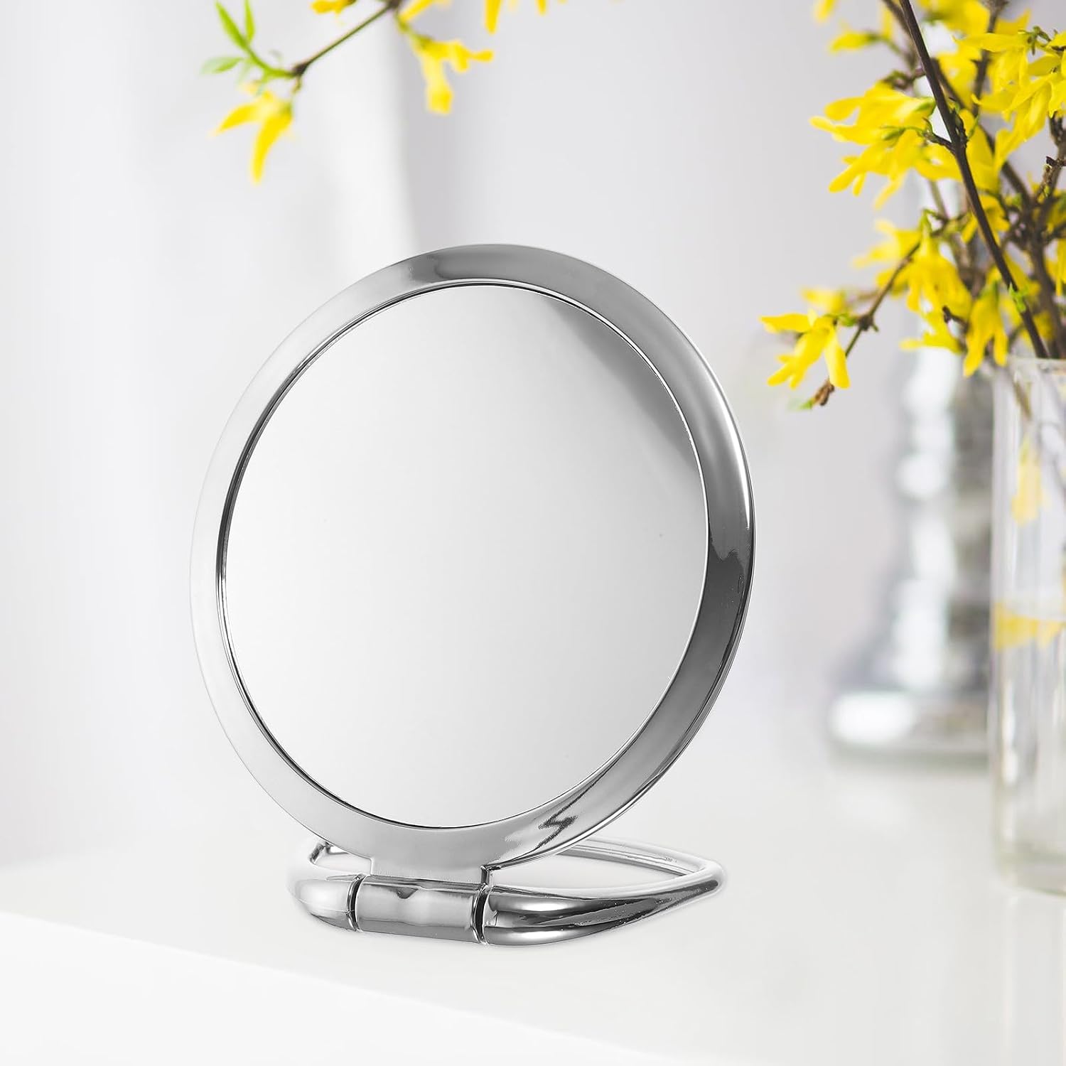 Double-Sided Folding Makeup Mirror, Magnifying Desktop Vanity image 3