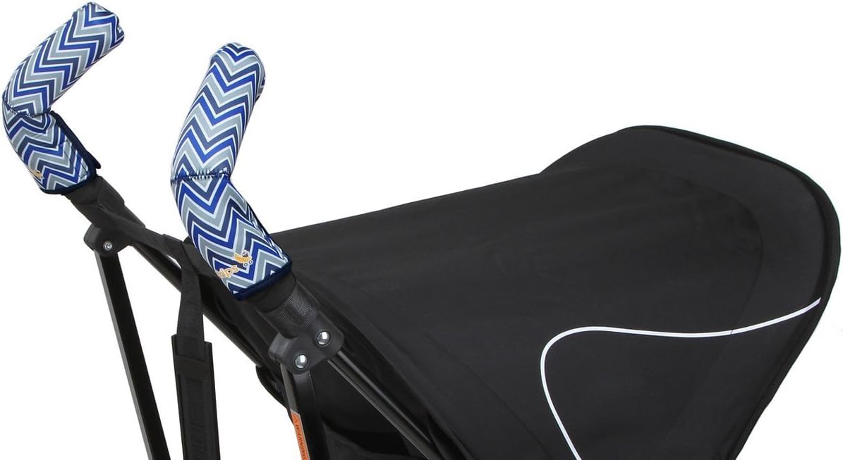 Choopie Stroller Grip Covers, Chevron Baby Blue, Double Bar