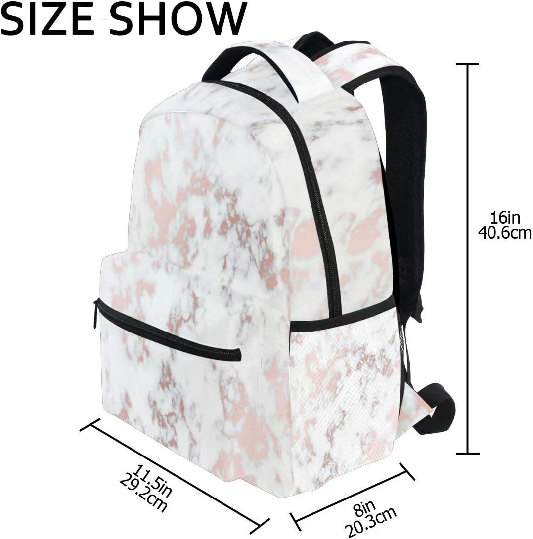 marble backpack rose gold