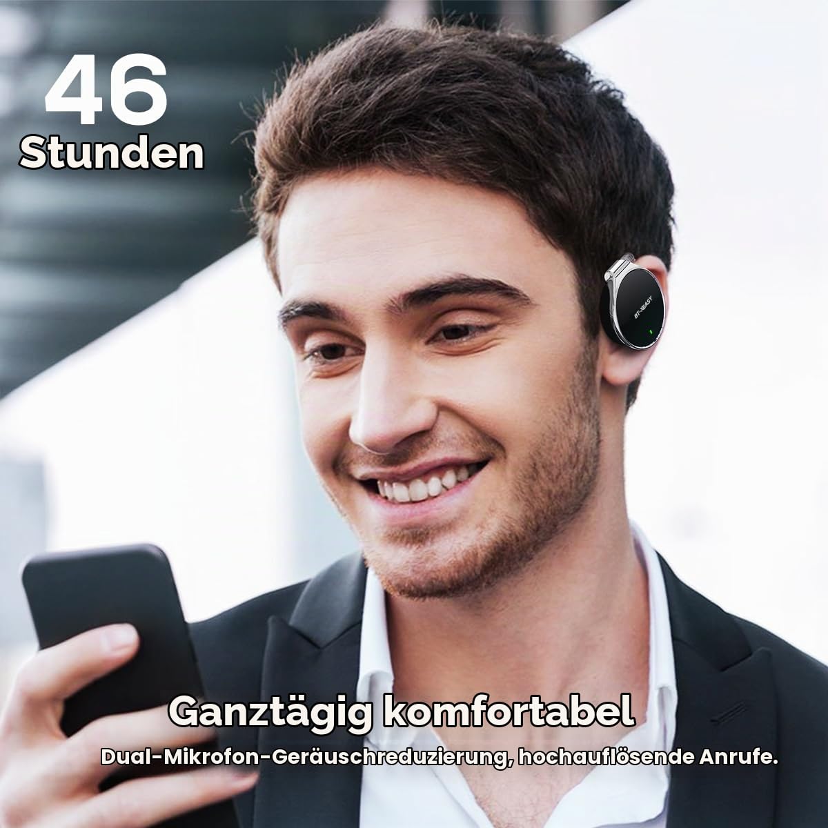 On Ear Kopfhörer Mit Mikrofon Open Ear Kopfhörer 52hrs Bluetooth 5.4