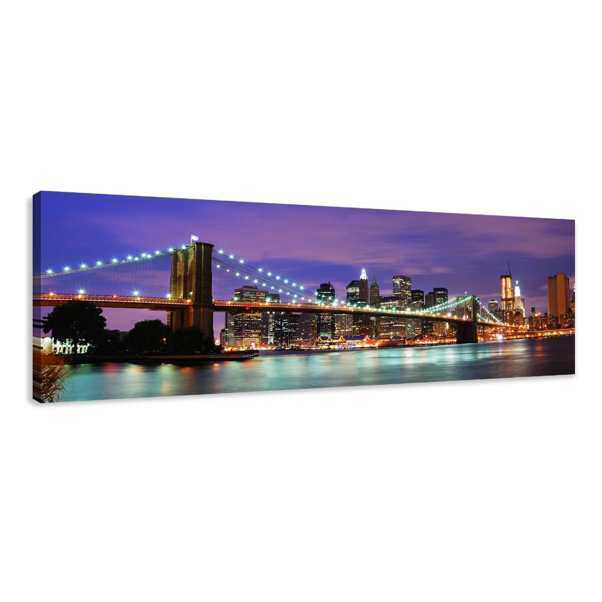 Visario Quadro su Tela New York 80 x 60 cm Modello Nr XXL 4008. I Quadri Sono montati su telai di Vero Legno. Stampa Artistica intelaiata e pronta da Appendere