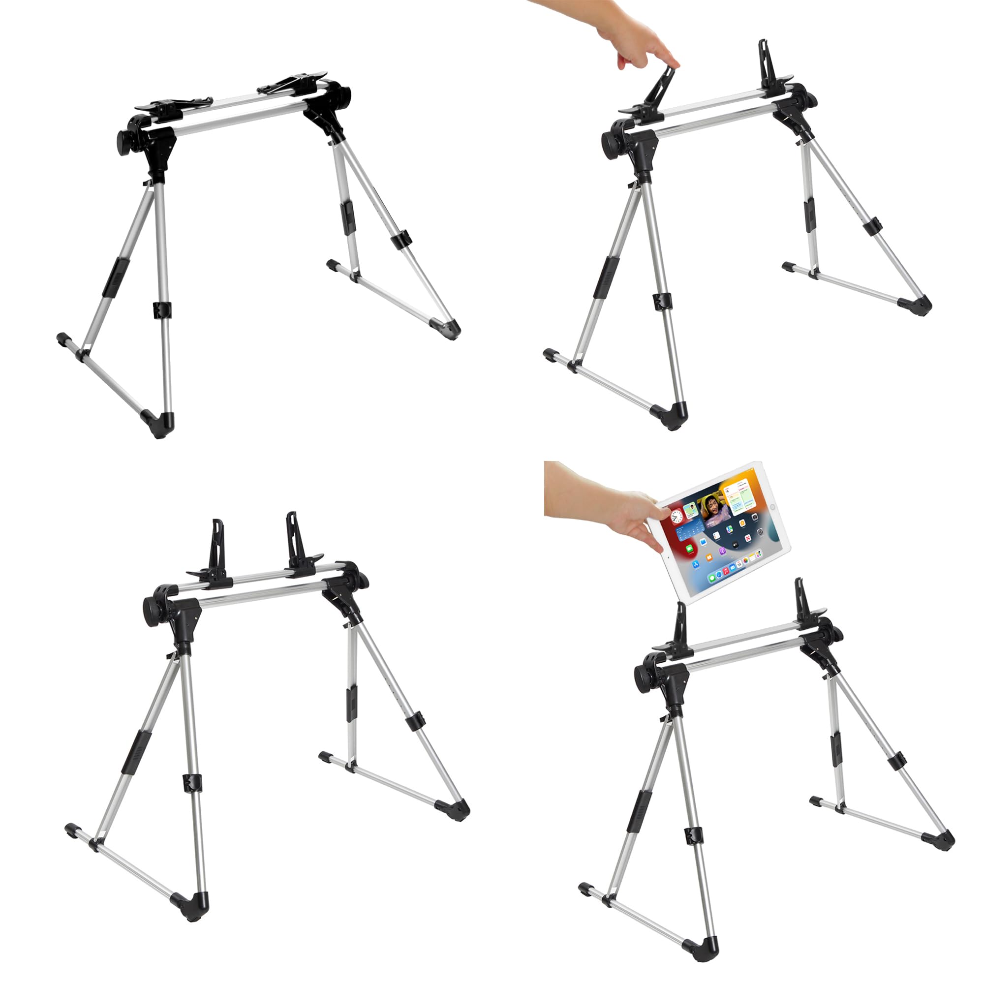 Soporte para tablet para cama, rotación de 270 grados, clip ajustable, soporte para iPad, escritorio, sofá, cama, compatible con todos los teléfonos y dispositivos de pantalla de 0 a 9.65