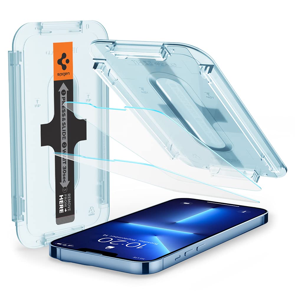 SpigenEZ Fit Tempered Glass Screen Protector for iPhone 14 Plus, iPhone 13 Pro Max - 2 Pack