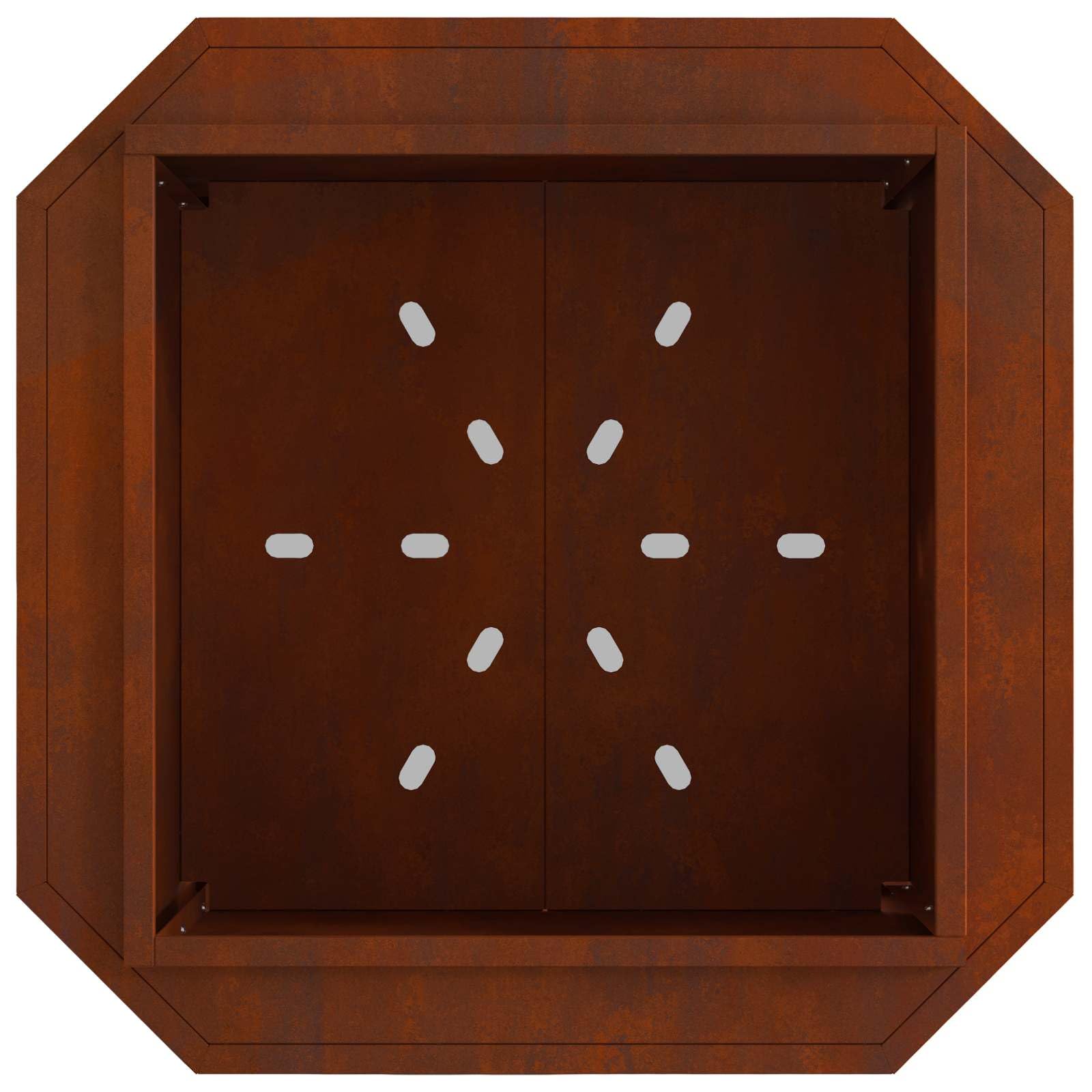 Rauchfreier Feuerkorb Braun 58 x 58 x 51 cm Wetterfester Stahl Garten Terrasse Heizgerät für Außenbereiche mit effizienter Wärmeverteilung und moderner Optik