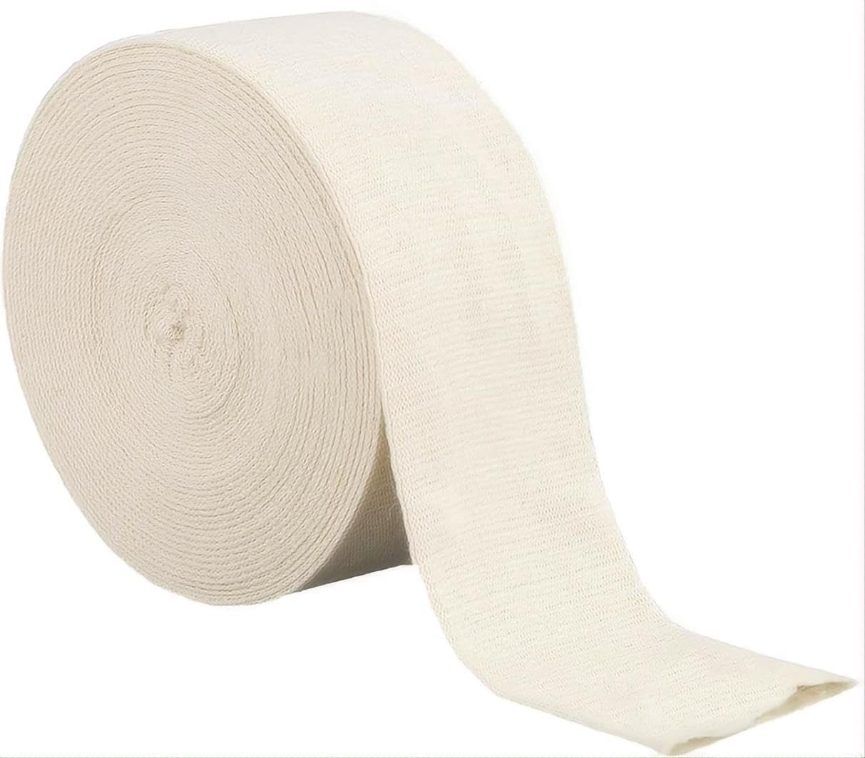 Elasticated Tubular Support Bandage Elastic Tubular Medical Bandage Beige Cotton Spandex Light to Moderate Compression Roll (10cm×5m/3.94 inch x 5.47 yds)