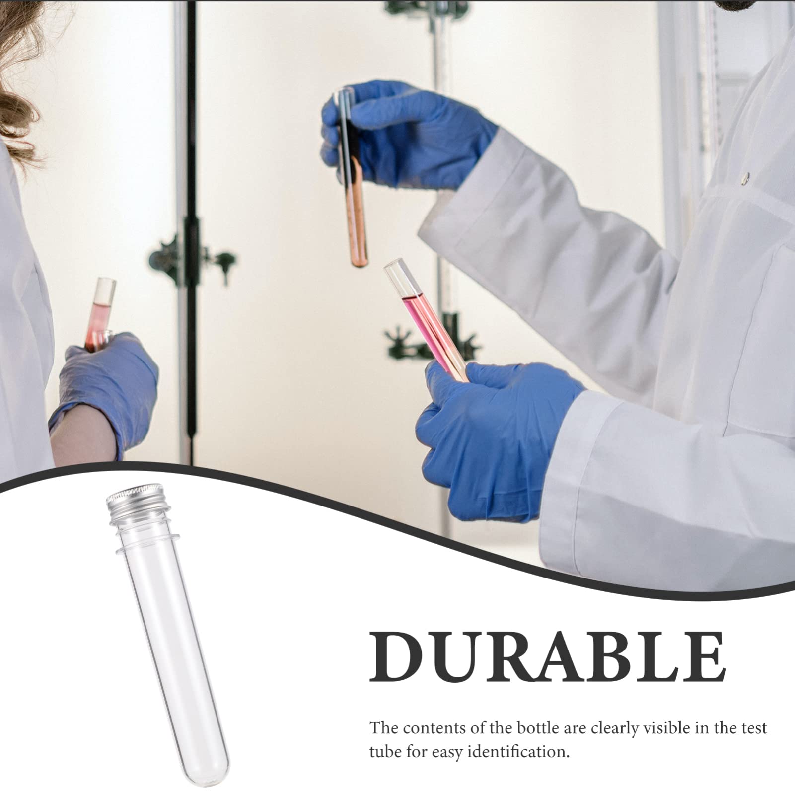 KICHOUSE 12pcs Candy Tube Bath Salt Storage Bottles Plastic Test Tube Jars for Handmade Goods Samples