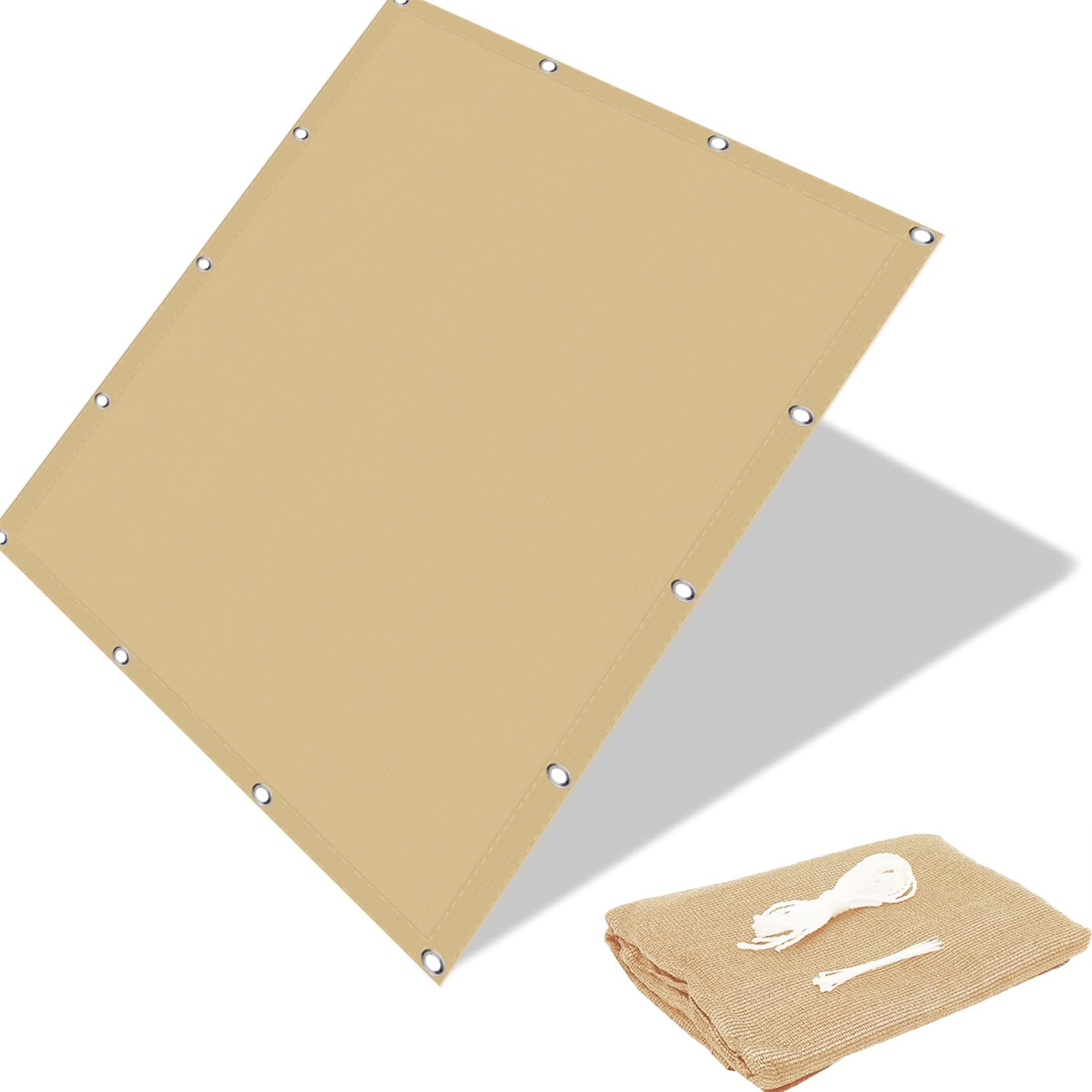 Voile d'ombrage rectangulaire 1.6x3.2 m jaune sable pour balcon et extérieur