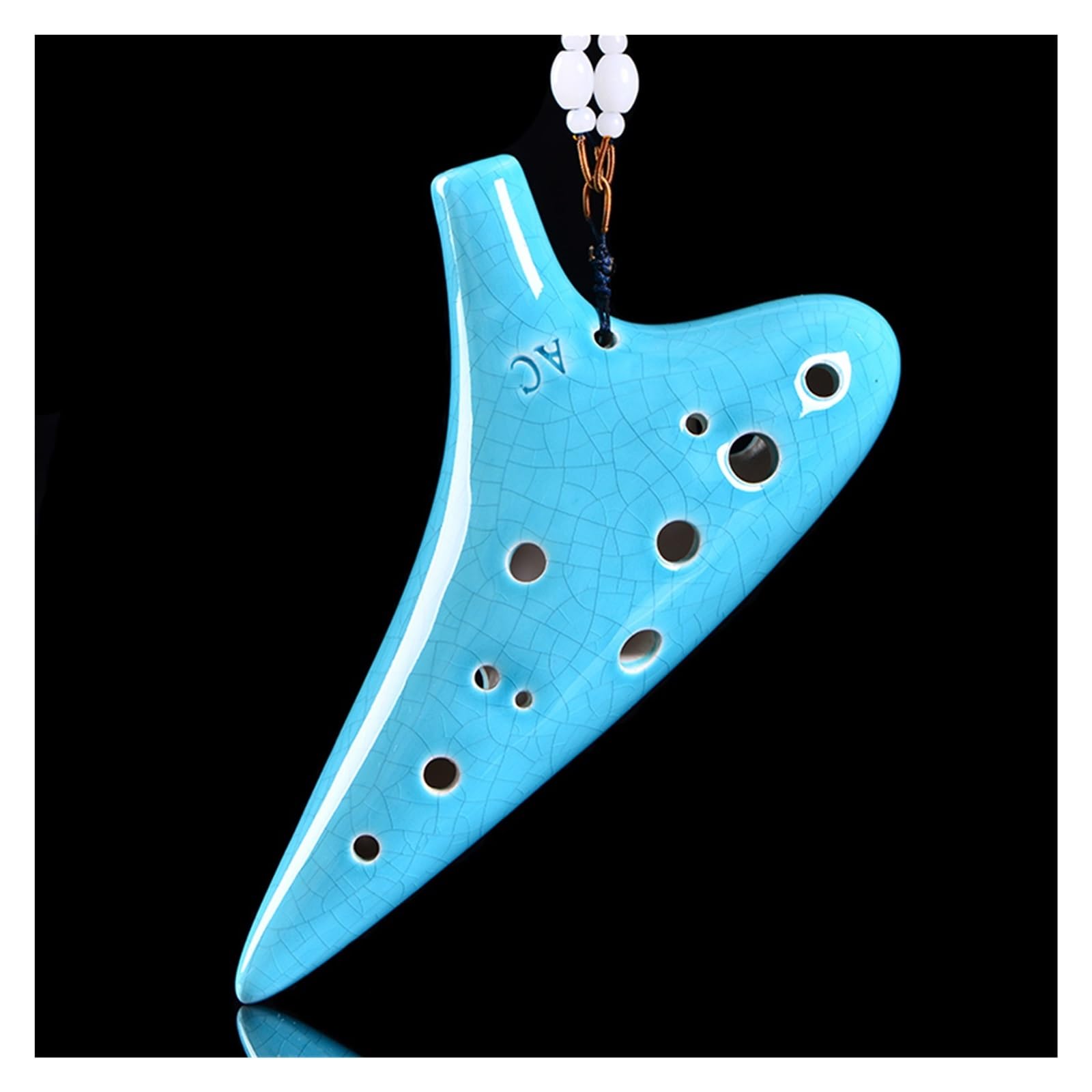 Ocarina Professionale Ice Crack Craft Ocarina 12 Fori AC Tune Ocarina Per Principianti Con Prestazioni Professionali(Blue)