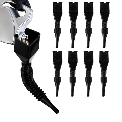 Miniatura 1 de XhjzgcTech 8 embudos a presión, con boquilla flexible extensible, herramienta de drenaje flexible, embudo de plástico para automóvil, motocicleta,