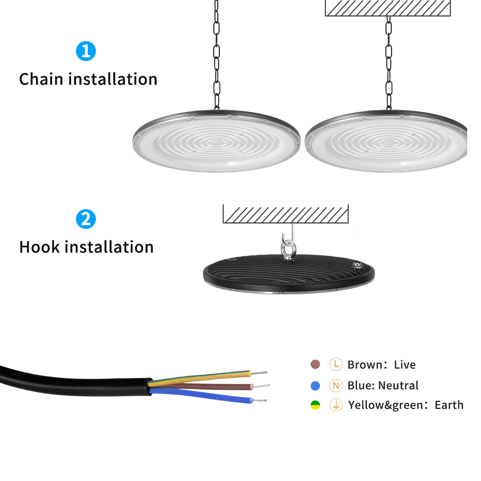 20Pack 800W Led UFO High Bay Light Cold White 6500K 80000lm AC 210-220V IP65 Waterproof Shop Lights for — view 6