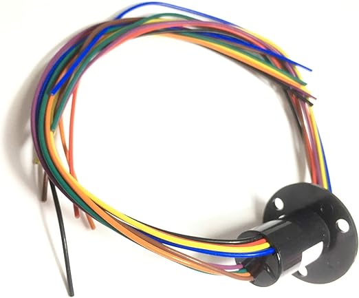 Taidacent 3 4 8 Wires 5A 10A 15A 30A Electrical Slip Ring Collector Ring Rotary Electrical Contact Joint Rotary Connector Commutator (8 Wires 10A Diameter 22mm)