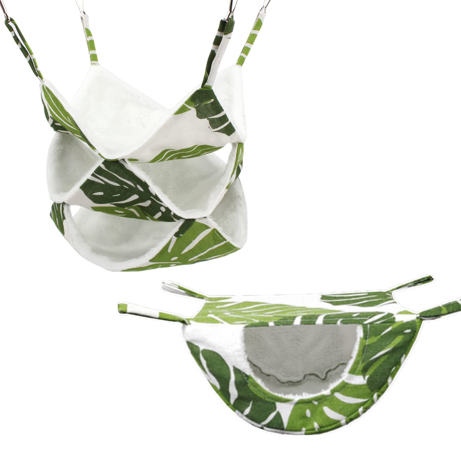 Alfie Pet - Madisyn 2-Piece Set Hammock for Mouse, Chinchilla, Rat, Gerbil and Dwarf Hamster - Color: Green