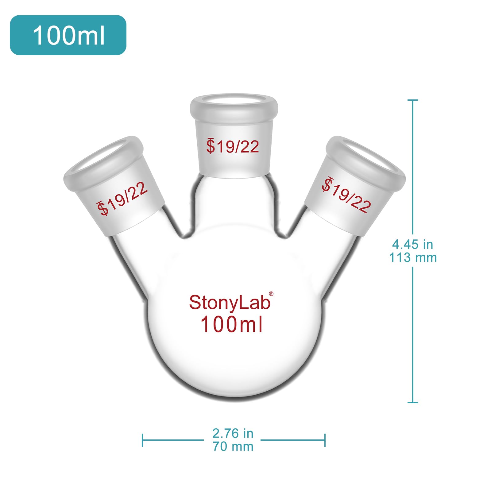 Glass Lab Flasks - 100ml Stonylab -2