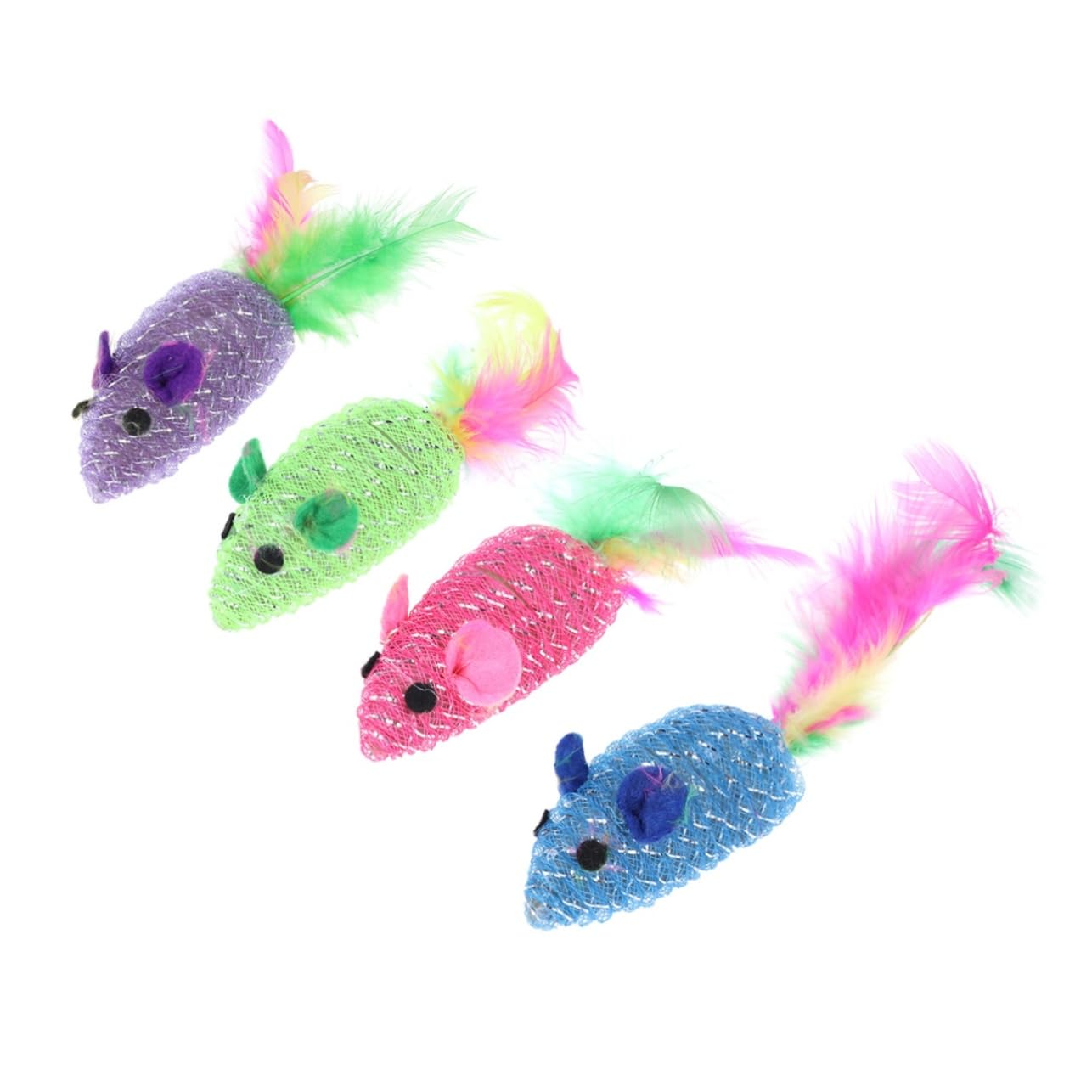 BESTonZON Cat Toys 10pcs Cat Tail Mice Tails Interactive Kitten Toy Pet Supplies Random Color