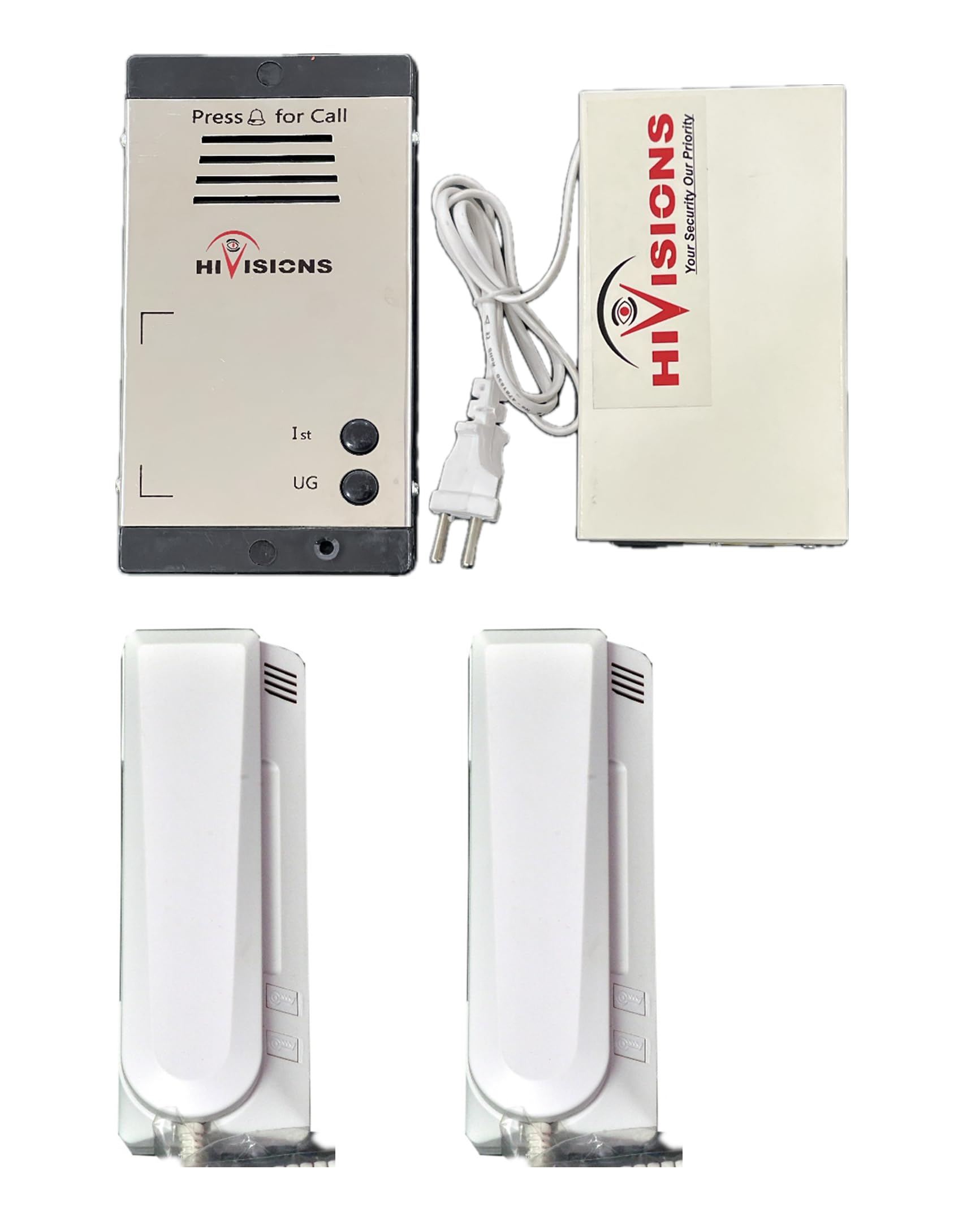 Hivisions Audio Door Phone 2 Bell Set(2 Bell Panel + 2 Handset + 1 Supply)-image-11
