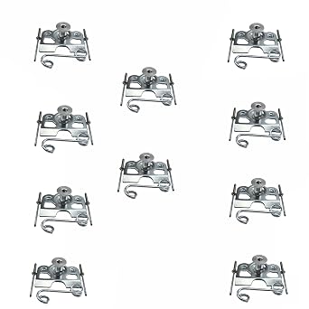 TDZ 10 Pack 1/4 Turn Quick Release Steel Dzus Button with Springs and Tab Plates Free Rivets, Chrome