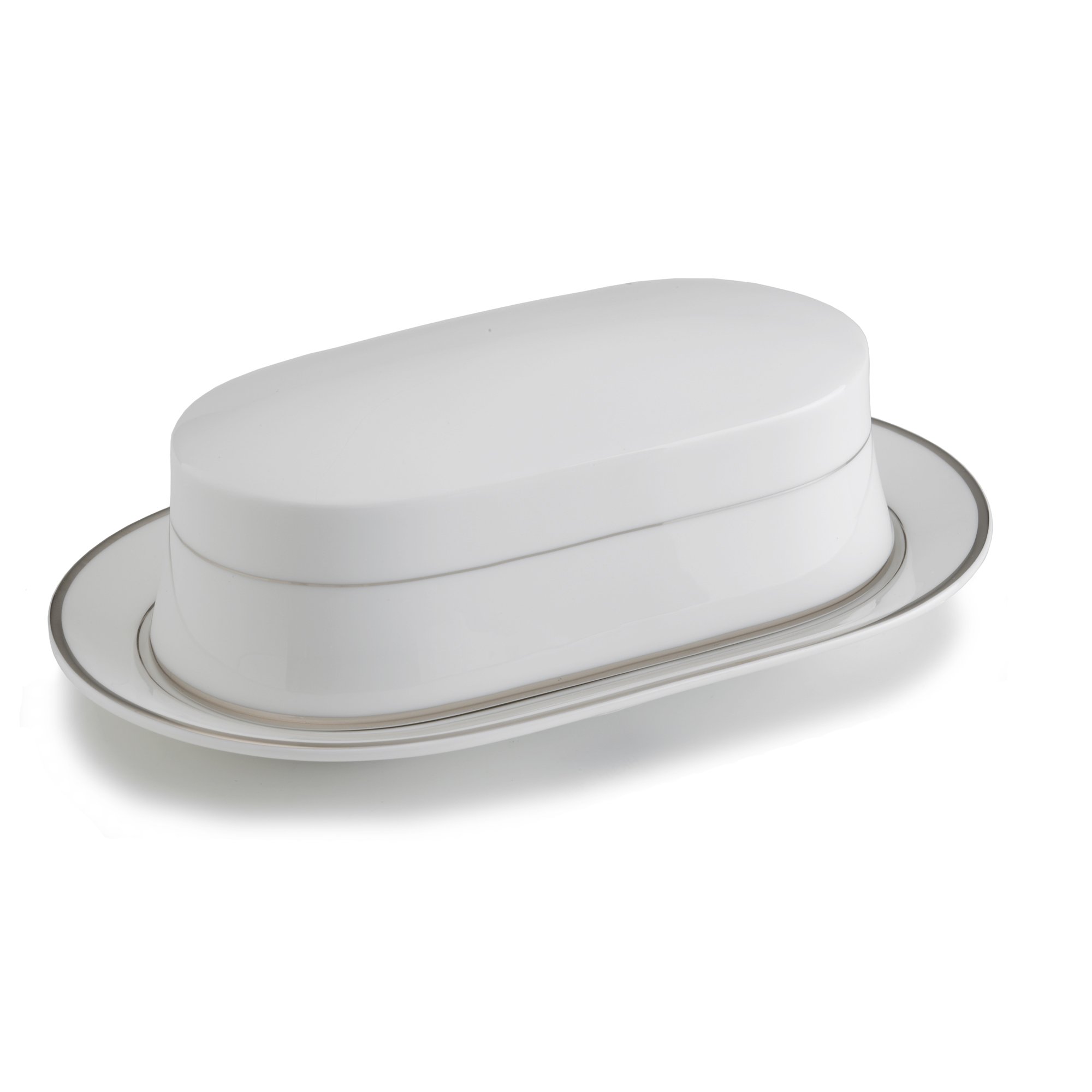 Mikasa Cameo Platinum Covered Butter Dish, 9-Inch