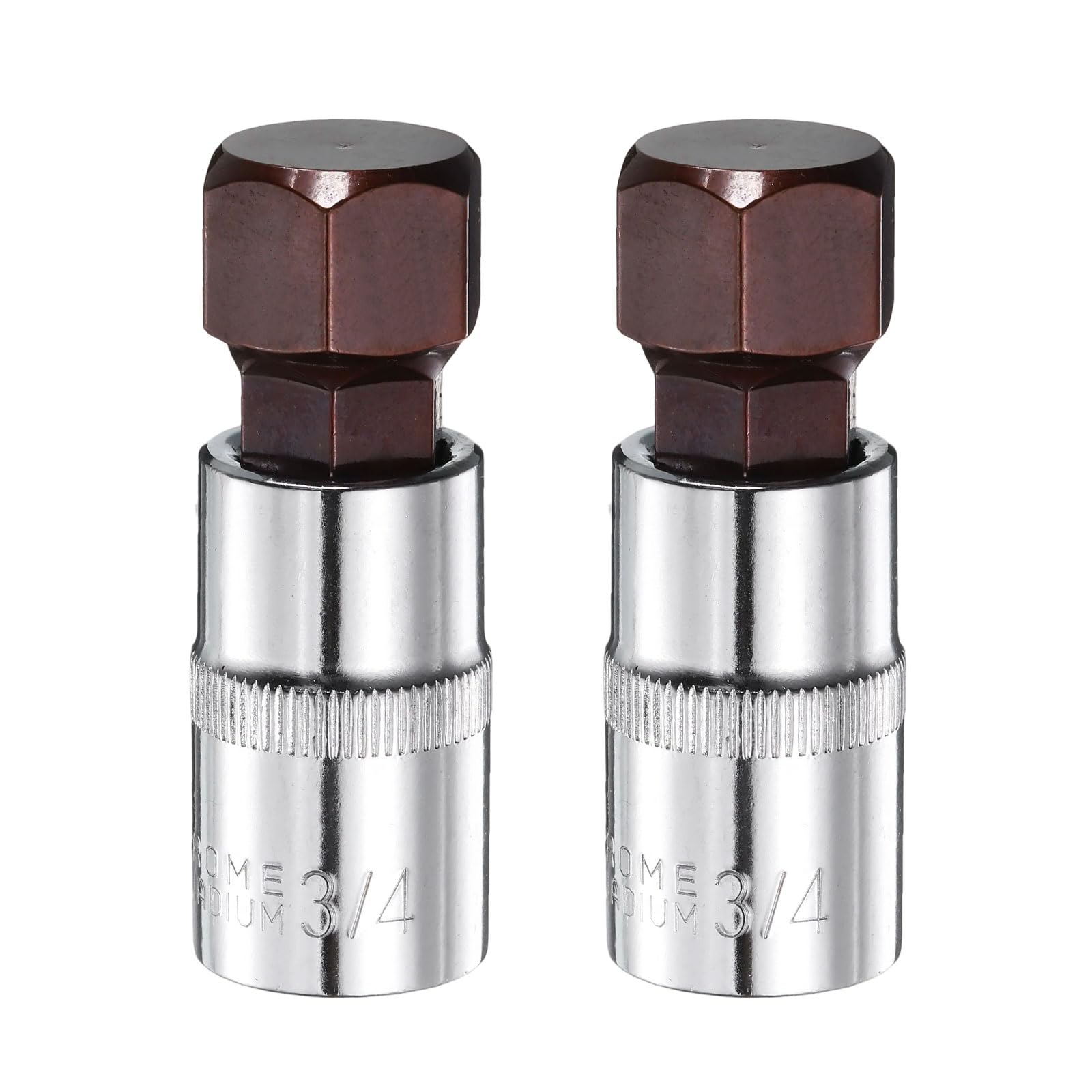 HARFINGTON 2pcs 3/4" Hex Bit Socket 1/2" Square Drive SAE Extension Impact Bit Power Nut Driver Set S2 & CR-V Steel Socket Ratchet Wrench Bits