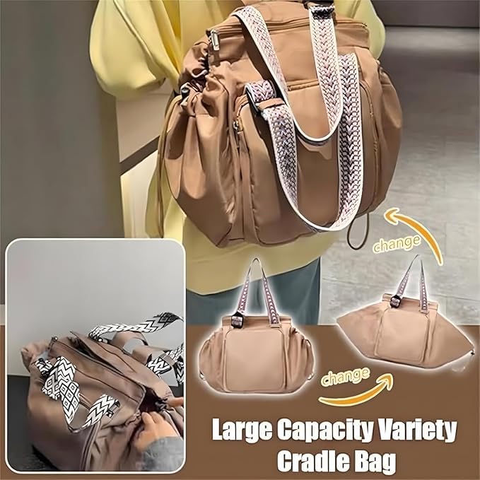 Transformable Cradle Bag Travel Storage Bag,Foldable Waterproof Tote Bag,Large Capacity Storage Duffel Bag with Handles, Black, standard2