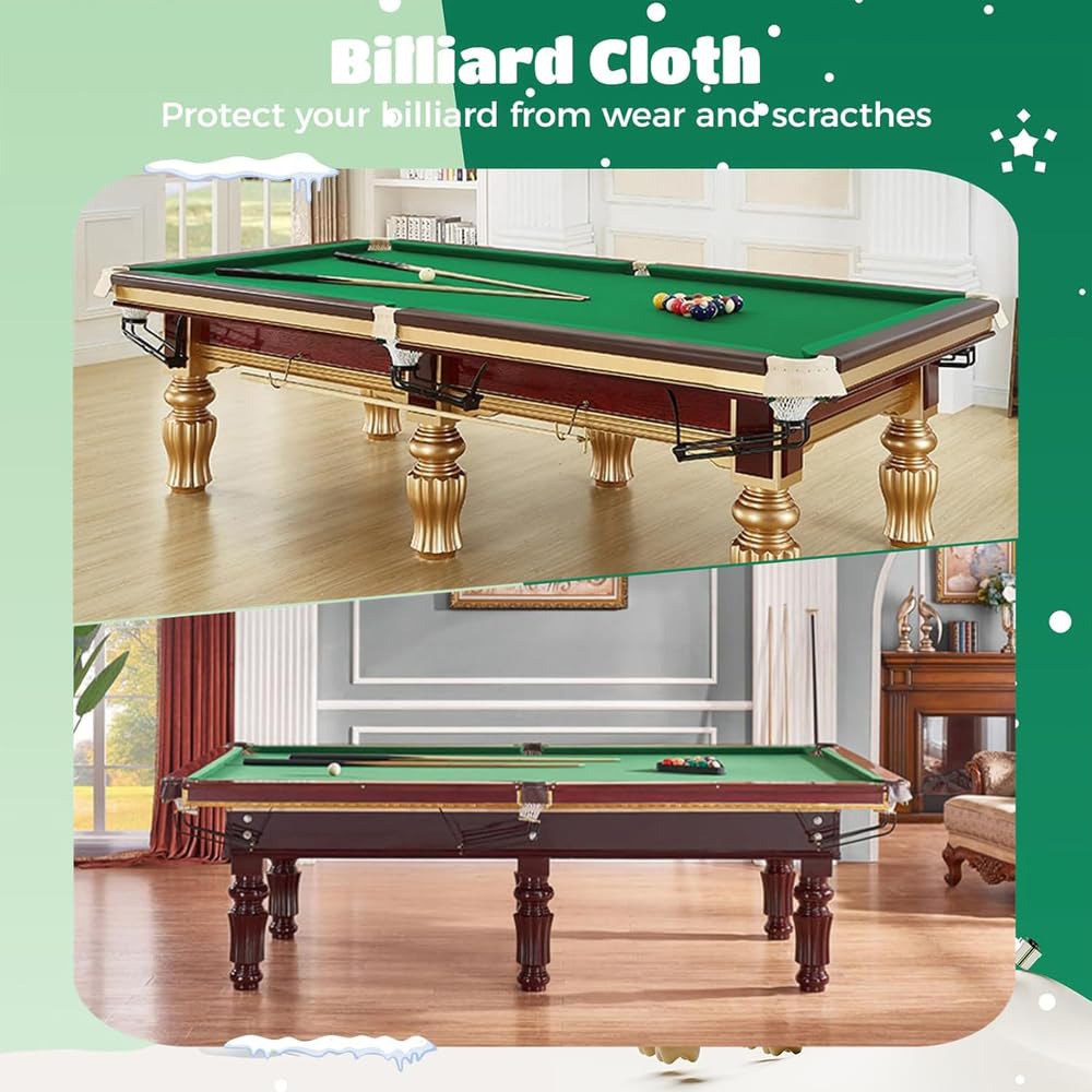Nappe De Billard Coussin en Feutre De Table De 7 Pi 8 Pi 9 Pi avec 6 Enveloppes Latérales Nappe De Billard Durable pour Maison Clubs Hôtel De Bar Professionnel,D,8ft