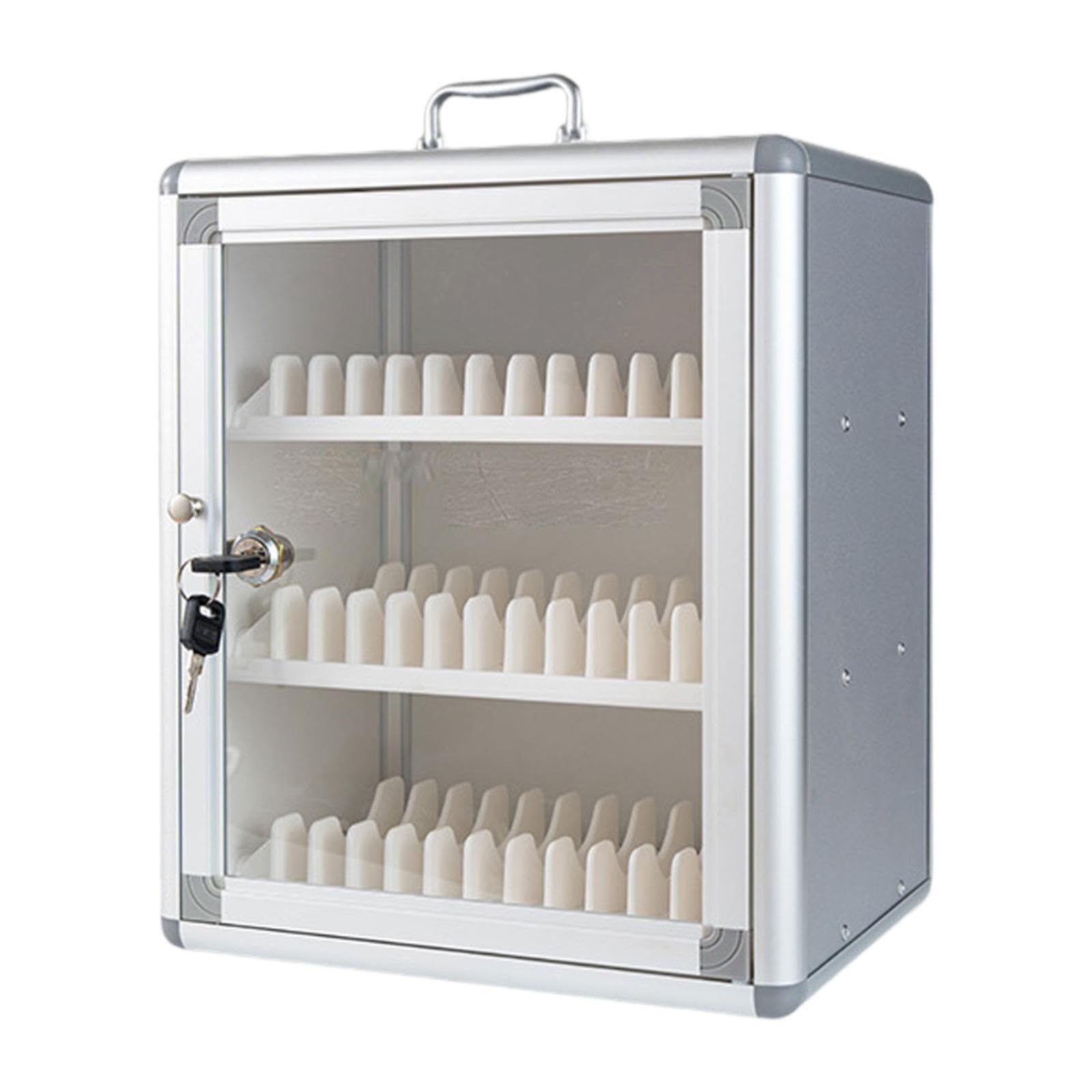 Armadietto Porta Cellulari Trasparente con Serratura Box Portatile da Muro Organizzatore per Telefoni Cellulari in Alluminio Adatto per Studenti Scuol, 36 Solts