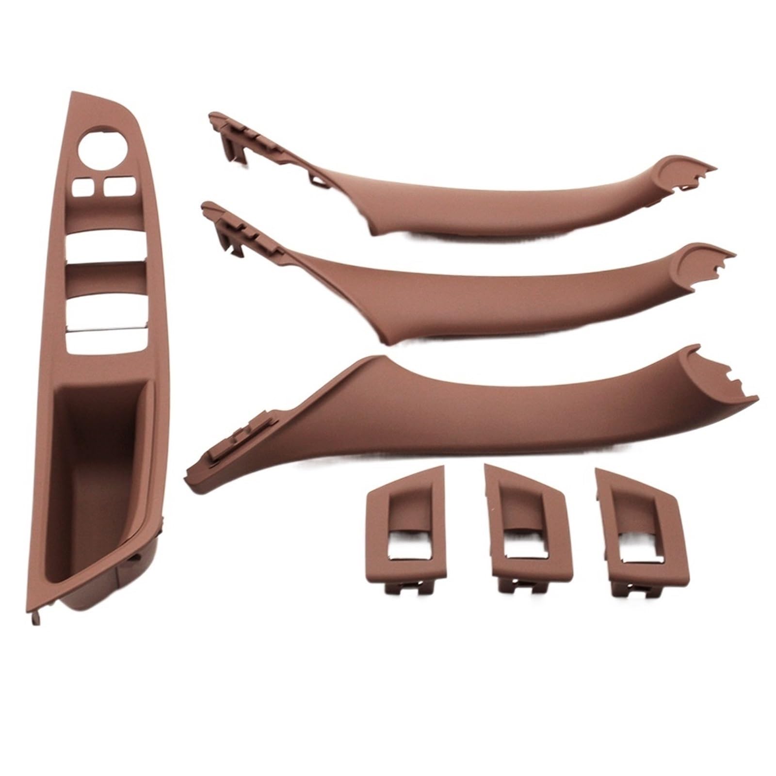 OEXRIGRU Car Interior Door Handles for BMW 5 Series F10 F18 523 525 528 LHD Car Interior Door Handle Pull 7PCS Set(Model A Brown)