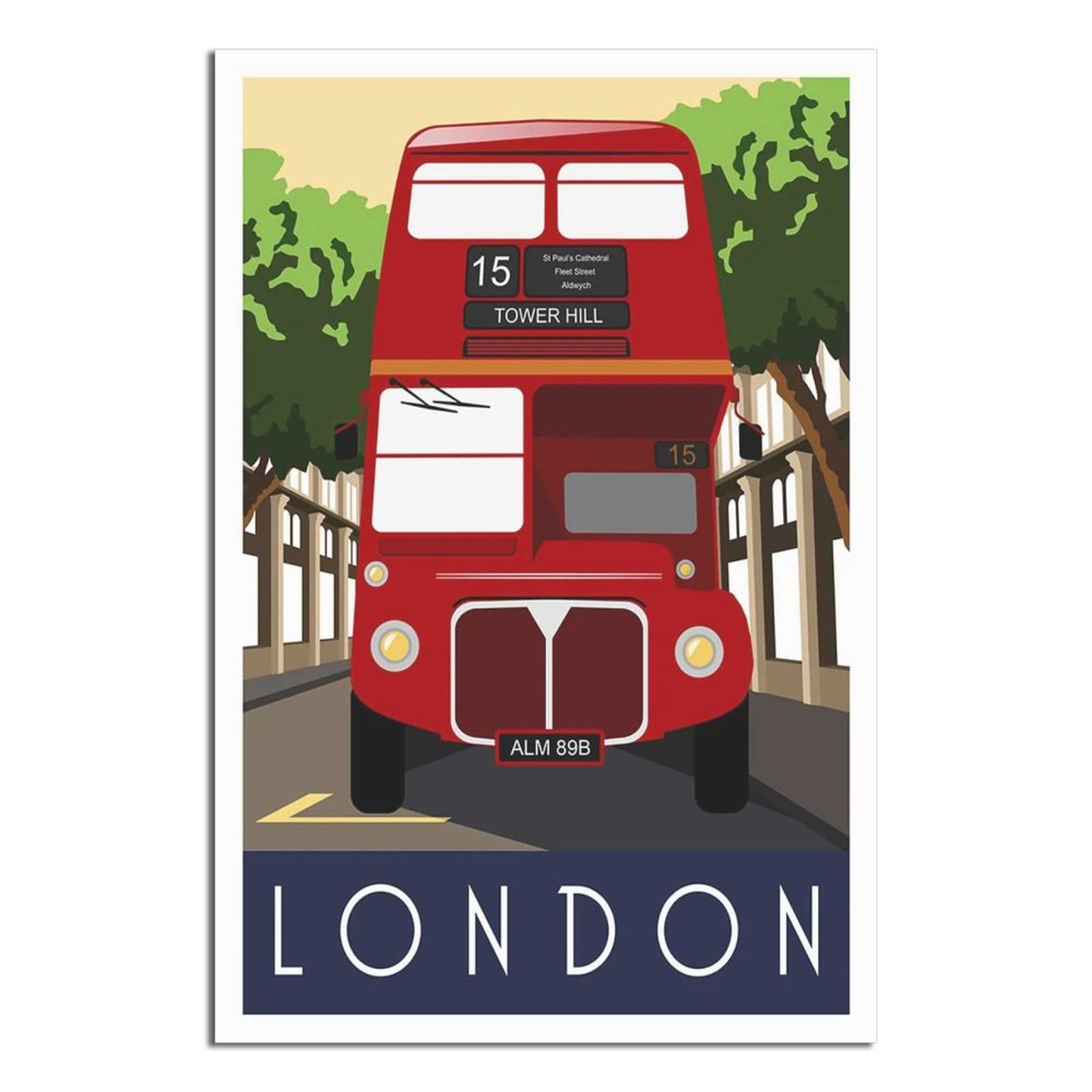 Uejd Unframe-Style Vintage England London Bus Travel Poster Decorative Posters Modern Bedroom Canvas Art Poster Picture Painting Posters Wall Decor Art Gift