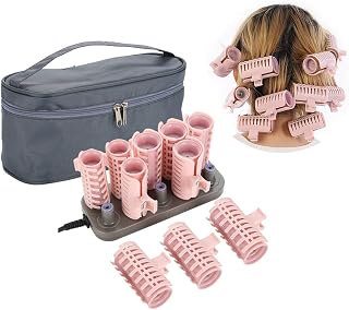 FILFEEL Instant Heat Compact Hot Rollers, 10PCS Professional Hair Curlers for Long & Short Hair, Travel-Ready Styling Set