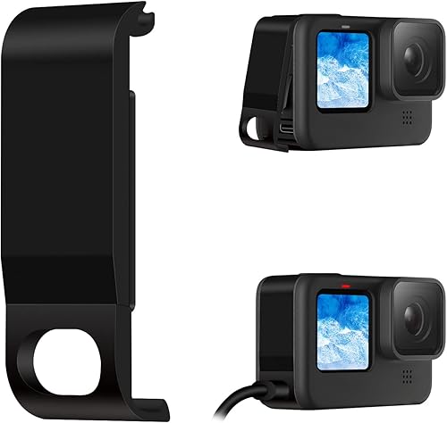 Cubierta de batería de repuesto para Gopro Hero 13/12/11/10/9 Negro, USB Pass Through Power Side Door Vlog Accesorio para cámara de acción