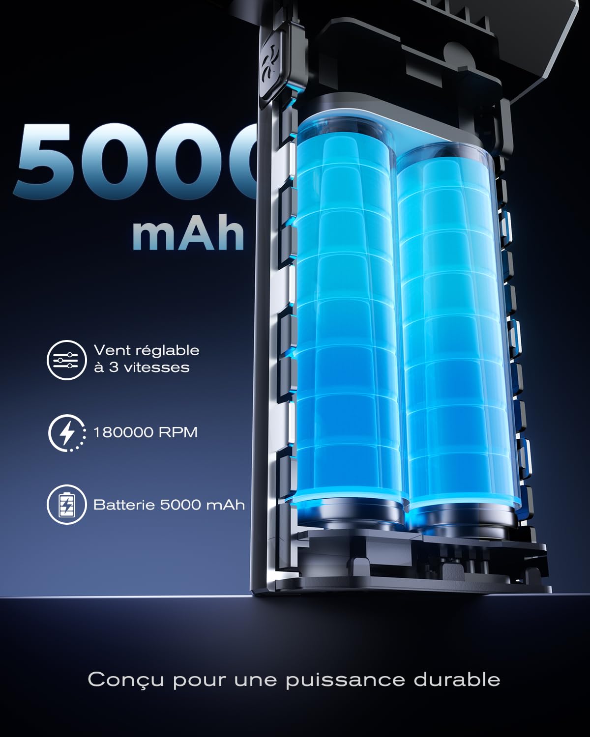 Souffleur Air Comprimé avec Buse Amovible, 180000 TR/Min Dépoussiérants Puissants électrique, 3 Vitesses Mini Air Comprimé Duster pour PC, Clavier, Voiture, Feuilles, Neige, Barbecue