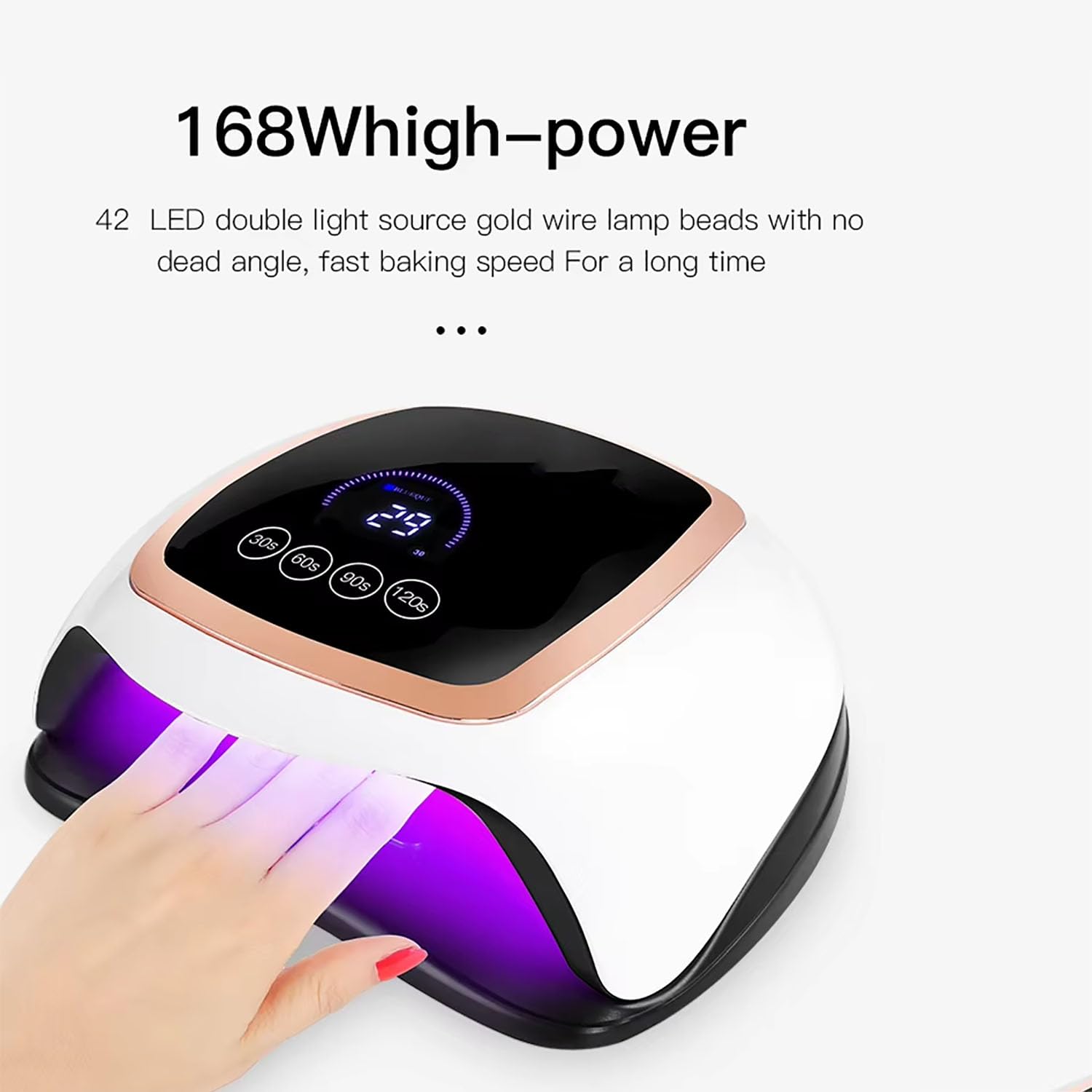 Suszarka Do Paznokci Żelowych, Bezprzewodowa Lampa Do Paznokci O Mocy 168 W Z Wyświetlaczem LCD I 4 Ustawieniami Czasu, Szybkie Suszenie W 10 Sekund, Idealna Do Użytku Domowego I W Salonie