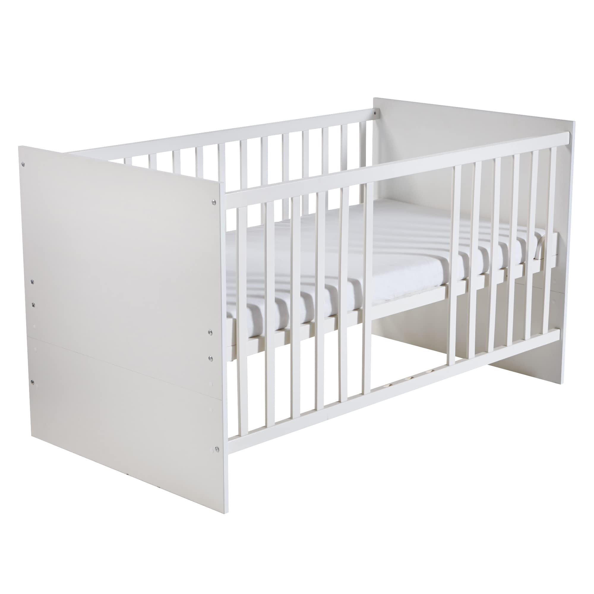 roba Babymöbel Maren - Lot de 2 pièces - Lit d'enfant 70 x 140 cm transformable + commode à langer - Blanc