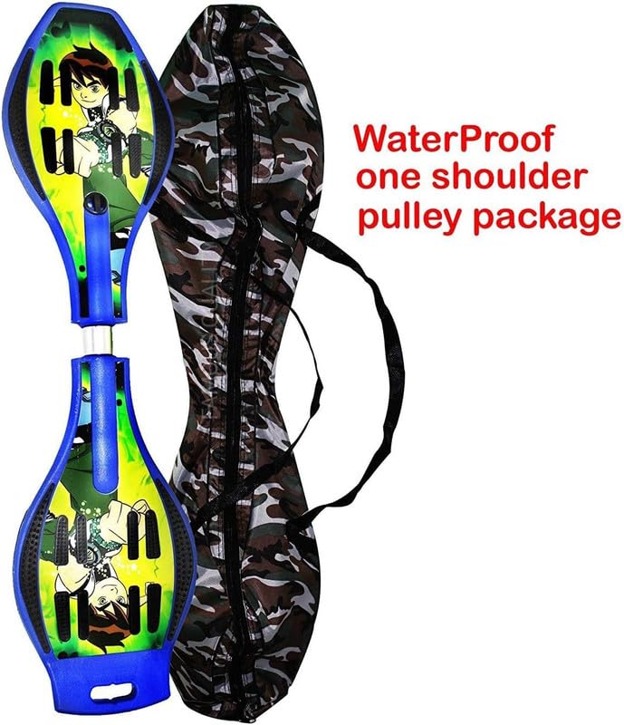 Image of Wave Board Skate Board with Carry Bag | LED Flash Colorful Lights in Wheels | for Outdoor for Kids |Skates for Kids,Plastic Card, DIY Arts Craftfor Children