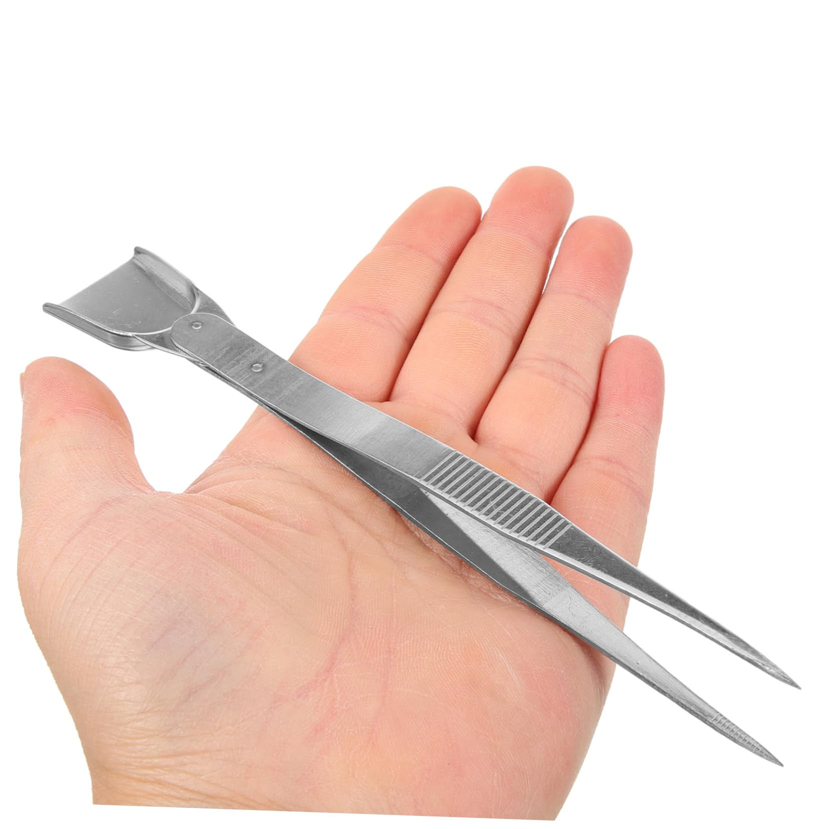 NUOBESTY 4 Sätze Pinzetten Mit Spatel Strasspinzette Präzise Herstellung Schmuckwerkzeuge Entfernung Griff Münzpinzette Anti-rutsch-zange Rostfreier Stahl Silver 2 Stück * 4
